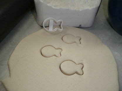 White Goldfish Cracker 1.5 Inch Outline Cookie Cutter Made In USA PR4973