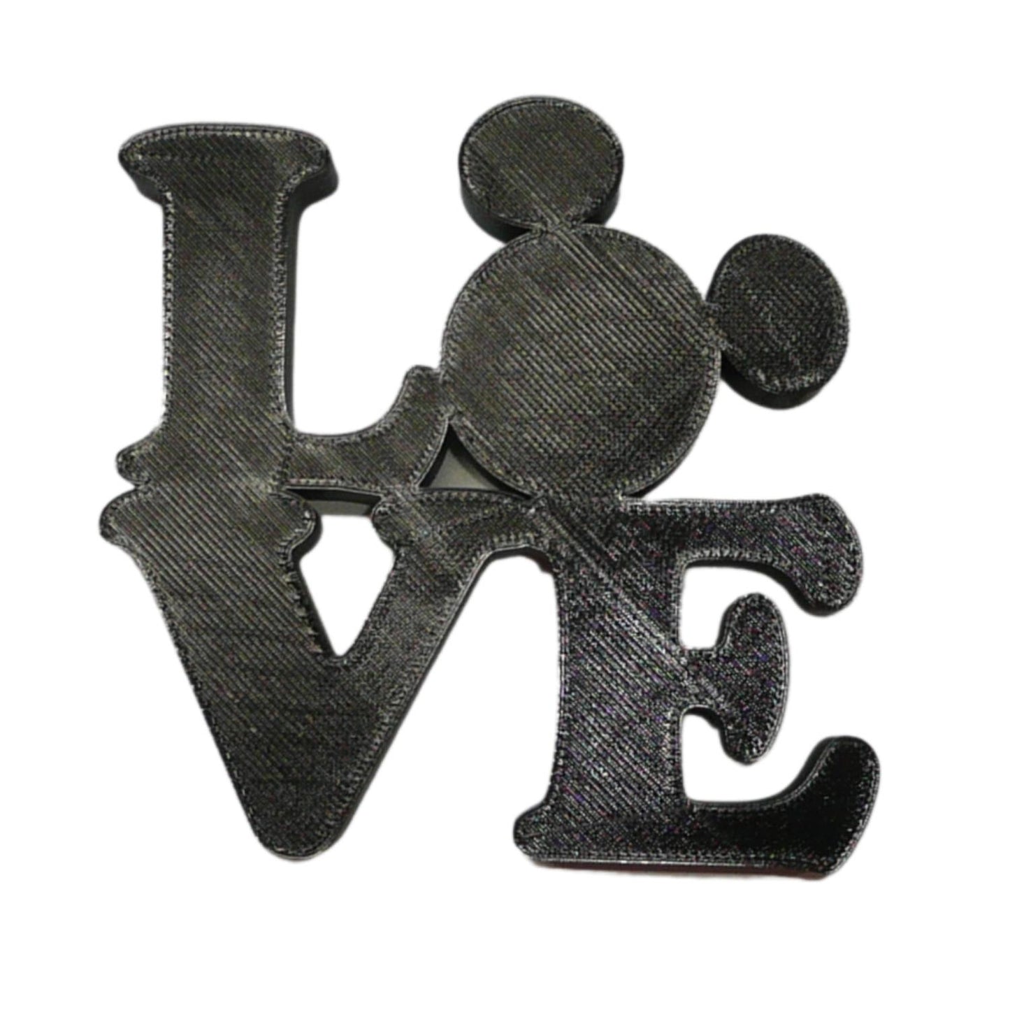 LOVE Word Quote With Mickey Mouse Face Head Black Made in USA PR761