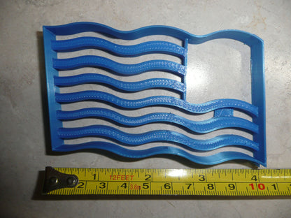 Waving American Flag United States Stars Stripes Cookie Cutter Made in USA PR902