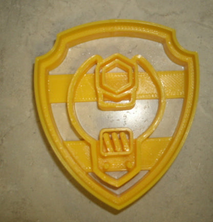 Rubble Shield Tag Logo from Paw Patrol Kids TV Show Cookie Cutter USA PR804