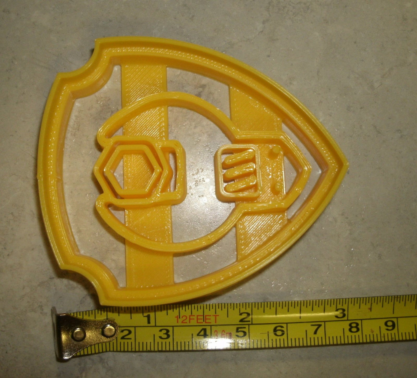 Rubble Shield Tag Logo from Paw Patrol Kids TV Show Cookie Cutter USA PR804