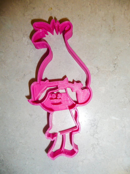 6x Poppy Trolls Fondant Cutter Cupcake Topper Size 1.75" USA FD2001