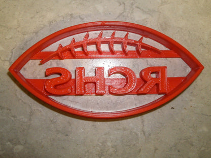 6x RCHS Football Fondant Cutter Cupcake Topper Size 1.75" USA FD692