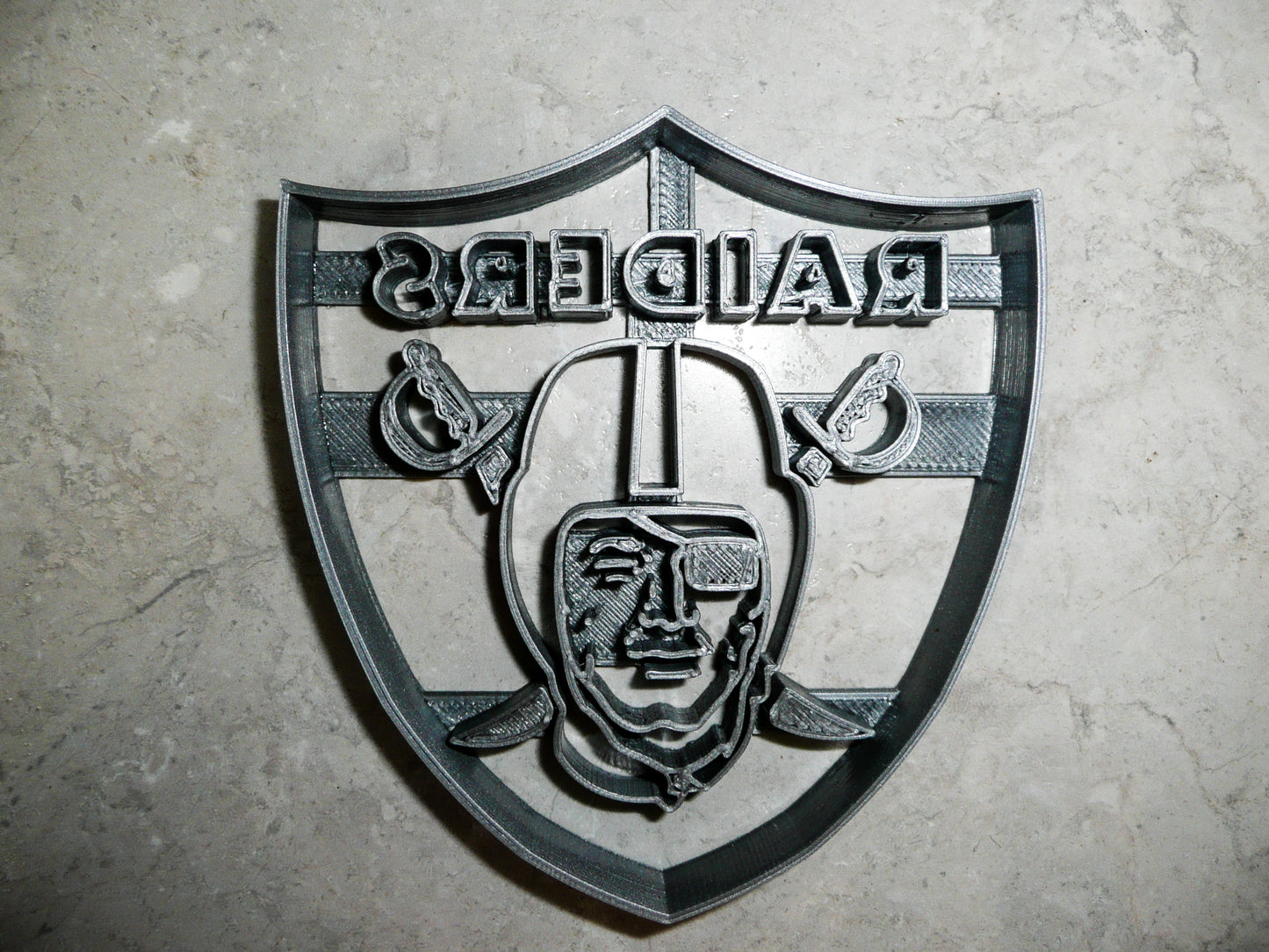 6x Las Vegas Raiders Football Fondant Cutter Cupcake Topper Size 1.75" USA FD941