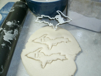 Michigan Upper Peninsula UP Initials in Outline Cookie Cutter Made In USA PR998