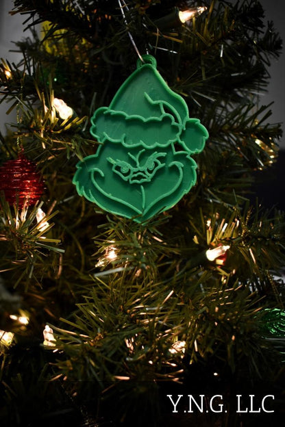 Grinch Face Head Dr Seuss Character Ornament Holiday Christmas Decor USA PR2234