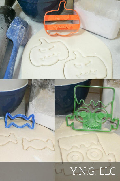 Trick Or Treat Halloween Frankenstein Pumpkin Set Of 3 Cookie Cutters USA PR1096