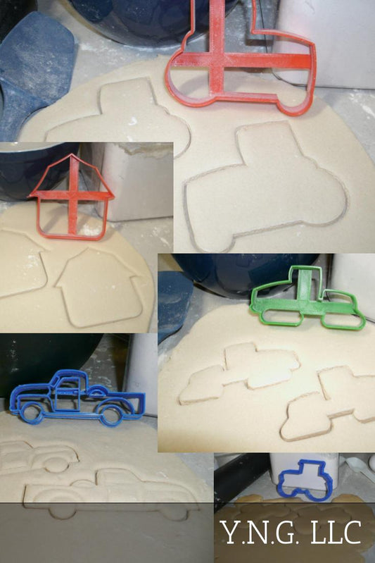 Farm Equipment Barn Tractors Pickup Truck Set of 5 Cookie Cutters USA PR1034