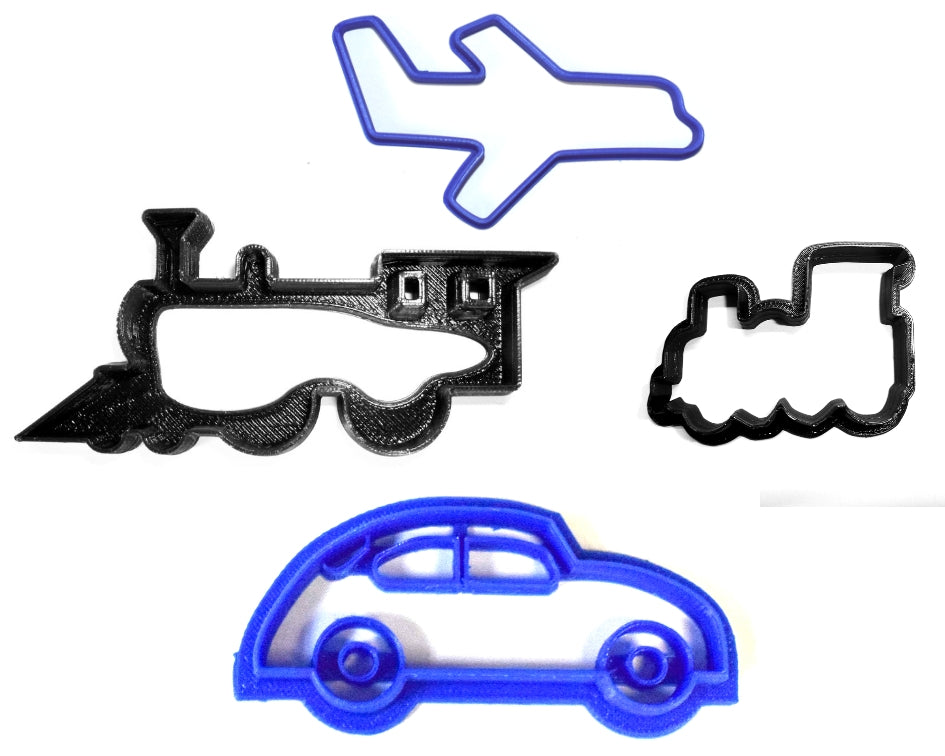 Things That Go Planes Trains Cars Set of 4 Cookie Cutters USA PR1031