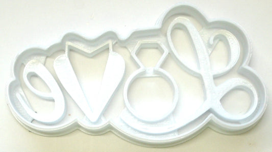 6x Love Word Wedding Fondant Cutter Cupcake Topper Size 1.75" USA FD2618