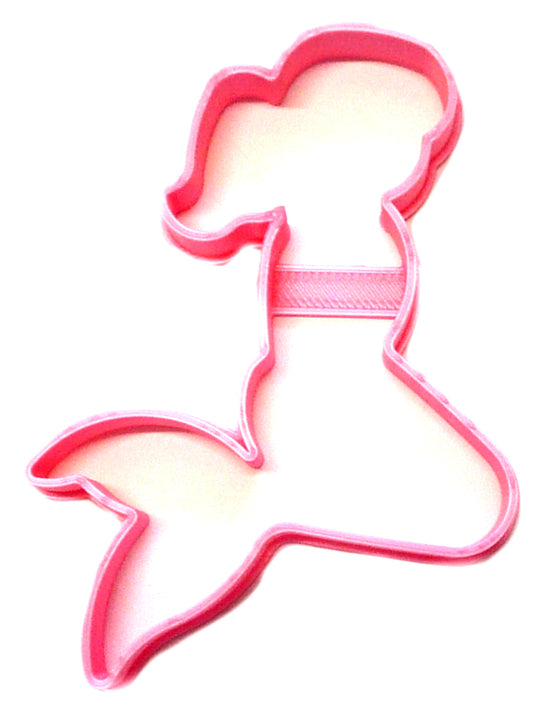 6x Mermaid Pony Tail Fondant Cutter Cupcake Topper Size 1.75" USA FD2441