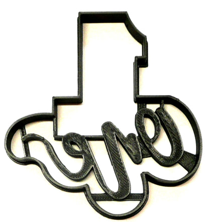 Number One 1 With Word Birthday Anniversary Cookie Cutter USA PR2402