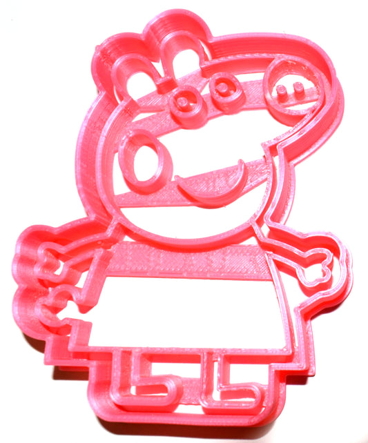 6x Peppa Pig Detail Fondant Cutter Cupcake Topper Size 1.75" USA FD2640
