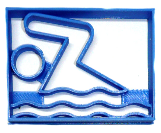6x Swimming Logo Fondant Cutter Cupcake Topper Size 1.75" USA FD2498