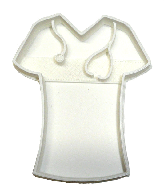 6x Nurse Scrubs Shirt Fondant Cutter Cupcake Topper 1.75" USA FD2180