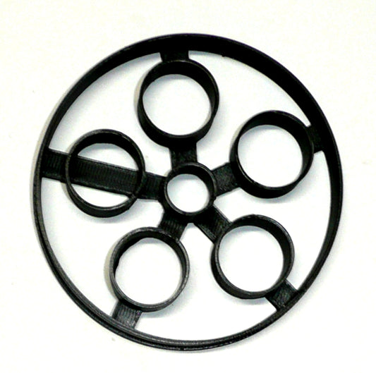 6x Movie Film Reel Fondant Cutter Cupcake Topper Size 1.75 Inch USA FD2873