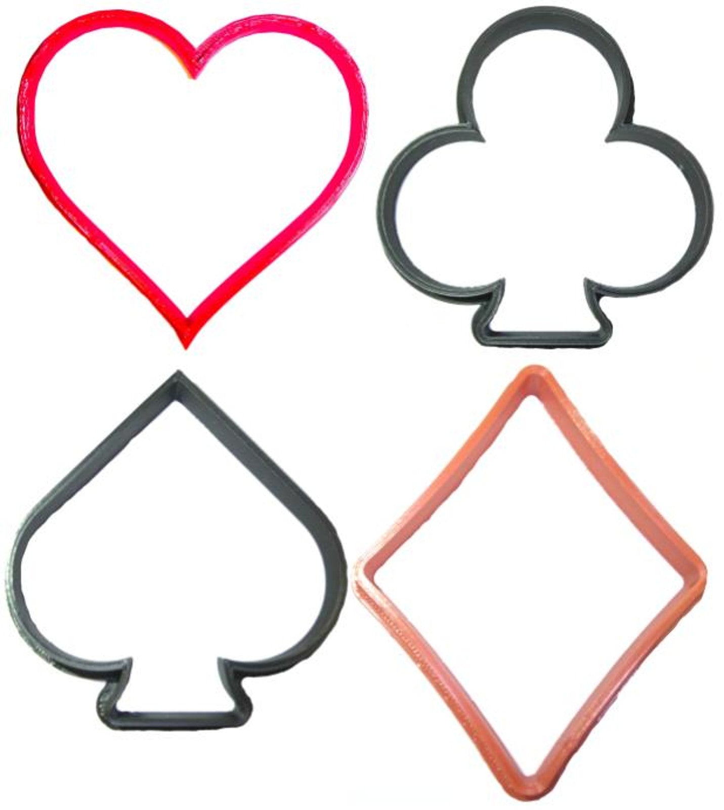 French Suits Cards Card Deck Game Poker Set Of 4 Cookie Cutters USA PR1174