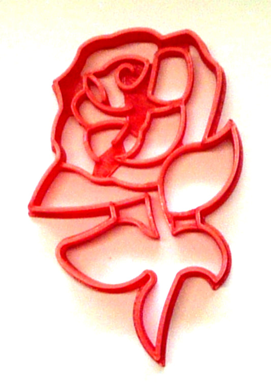 6x Rose With Stem Fondant Cutter Cupcake Topper Size 1.75 Inch USA FD2907