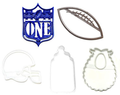 First 1st Birthday Party NFL Football Theme Set Of 5 Cookie Cutters USA PR1240