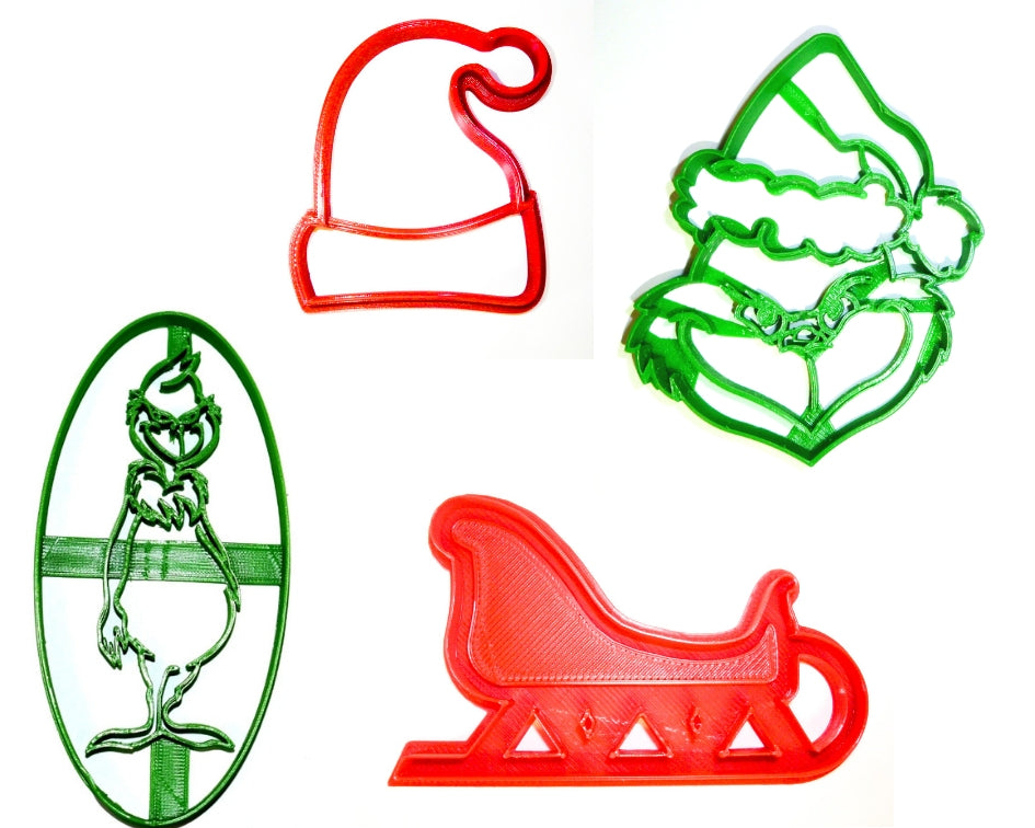 Grinch Christmas Movie Book Dr Seuss Set Of 4 Cookie Cutters USA PR1070