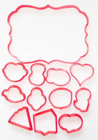Valentine Frame And Mini Designs Edible Card Set Of 12 Cookie Cutters USA PR3193