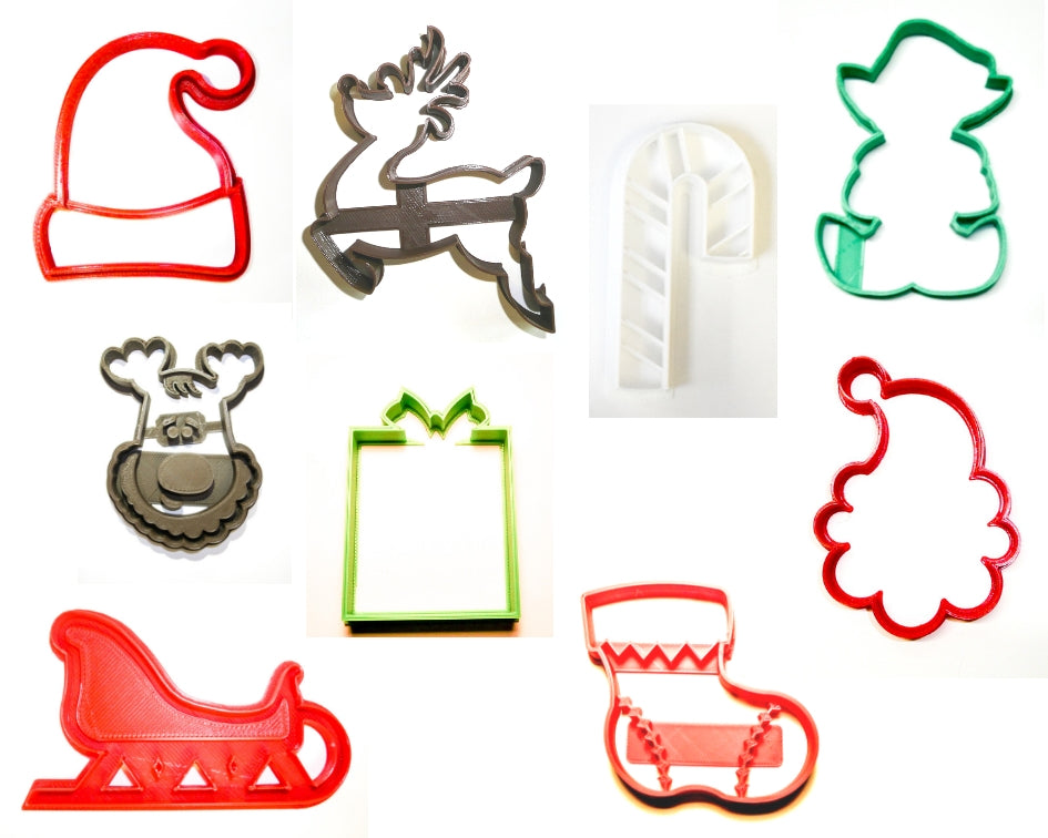 Santa Claus North Pole Christmas Holiday Set Of 9 Cookie Cutters USA PR1123