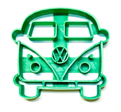 6x VW Van Bus 50s Fondant Cutter Cupcake Topper Size 1.75" USA FD2161