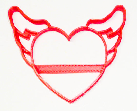 6x Heart With Angel Wings Love Fondant Cutter Cupcake Topper 1.75 Inch FD3324