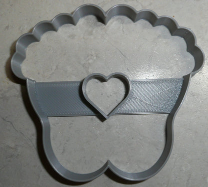 Baby Feet With Heart Gender Reveal Shower Announcement Cookie Cutter USA PR2520