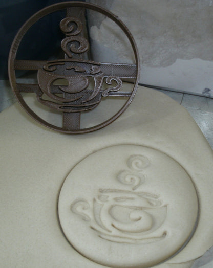 Coffee Mug Cappuccino Swirl Steam Beverage Tea Latte Cookie Cutter USA PR2395