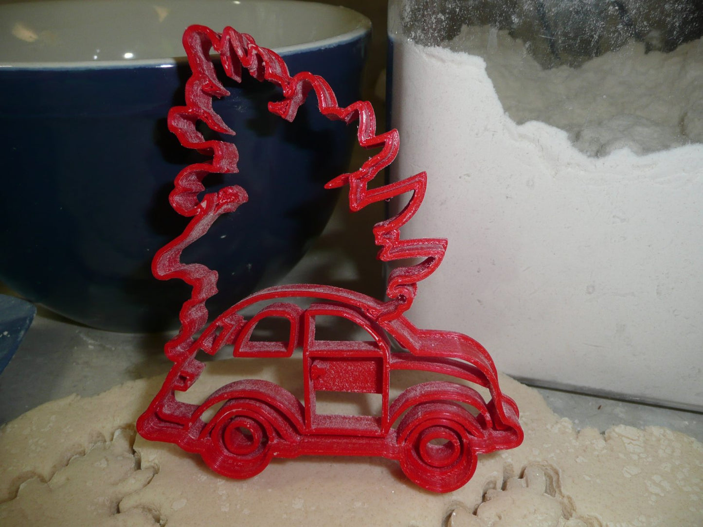 Beetle Car With Christmas Tree Holiday Vintage Cookie Cutter Made In USA PR2253