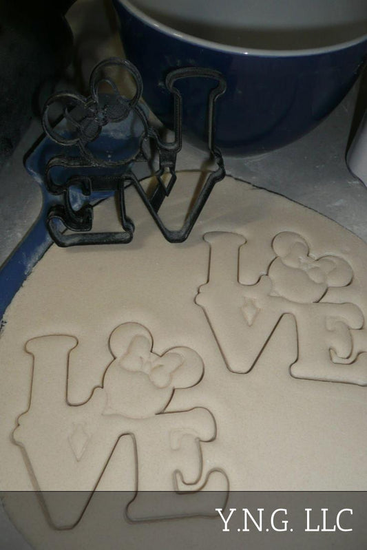 Minnie Mouse Head Love Word Letters Valentine Wedding Cookie Cutter USA PR3327