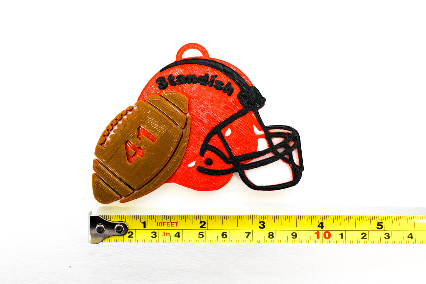Football Helmet Personalized Name Number Color Ornament Made In USA PR2325