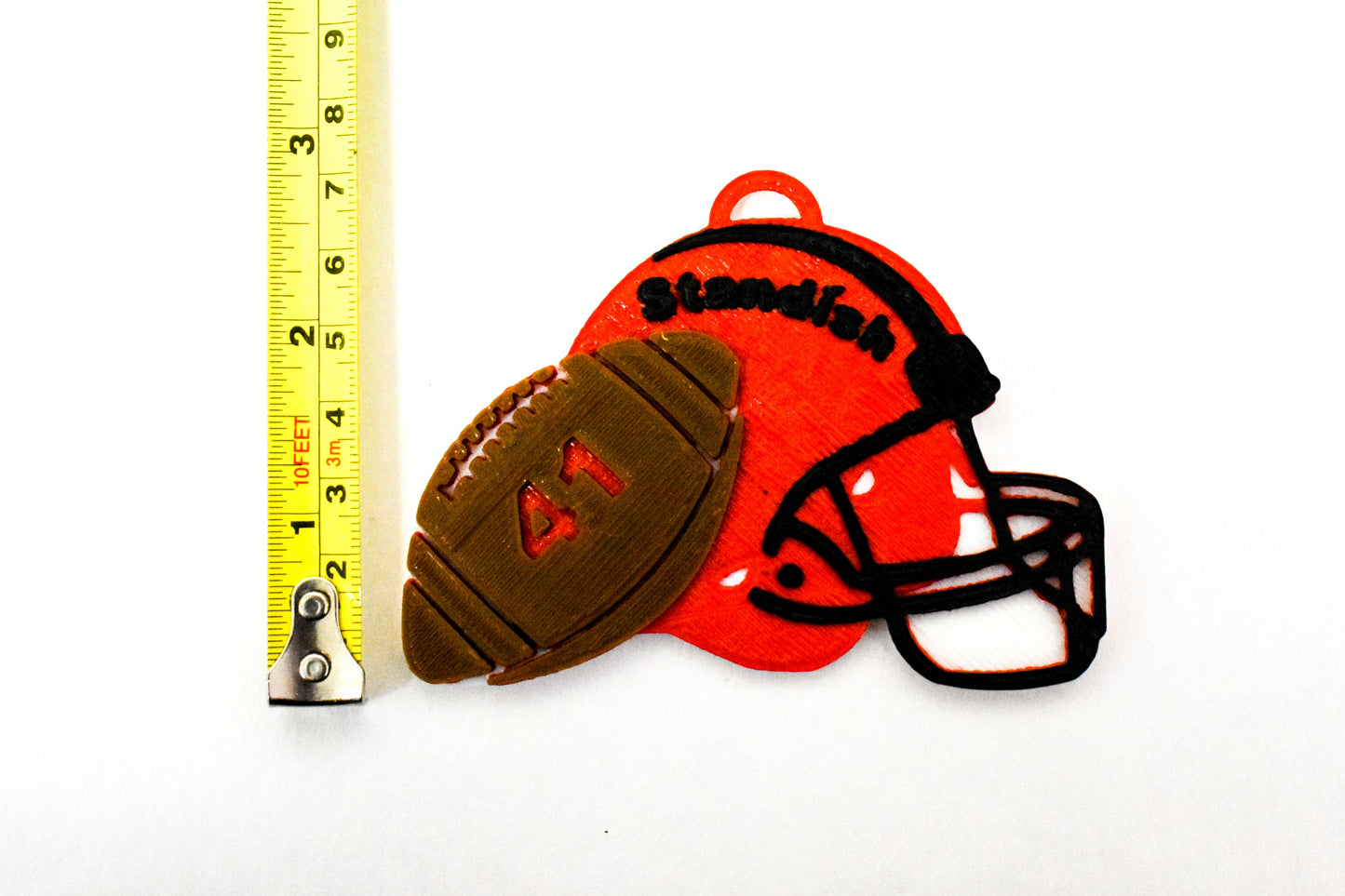 Football Helmet Personalized Name Number Color Ornament Made In USA PR2325