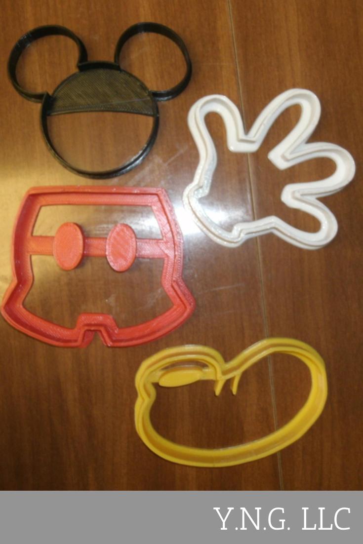 Mickey Mouse Cartoon Character Set of 4 Cookie Cutters USA PR506