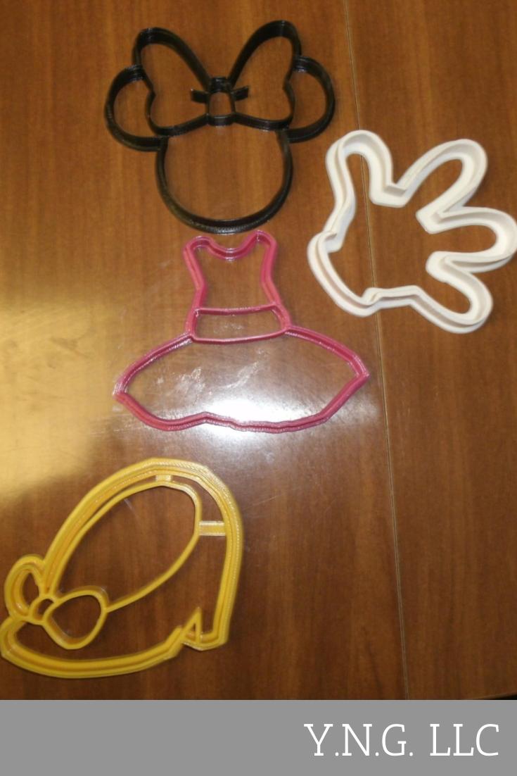 Minnie Mouse Cartoon Character Set of 4 Cookie Cutters USA PR533