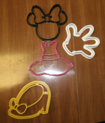 Minnie Mouse Cartoon Character Set of 4 Cookie Cutters USA PR533