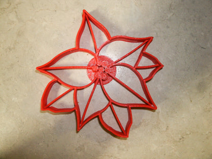 Poinsettia Plant Foliage Christmas Star Flower Cookie Cutter Made In USA PR2229
