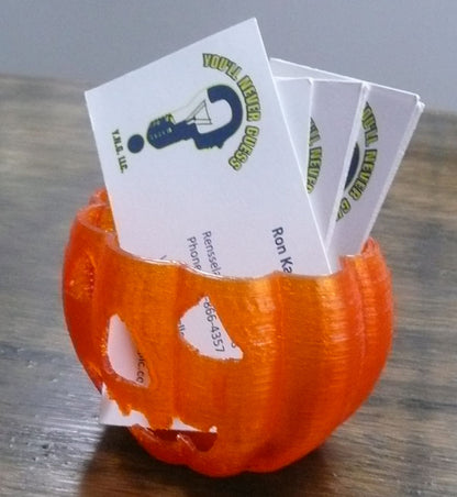 Pumpkin Jack O Lantern Halloween Fall Shelf Decor Business Card Holder USA PR130