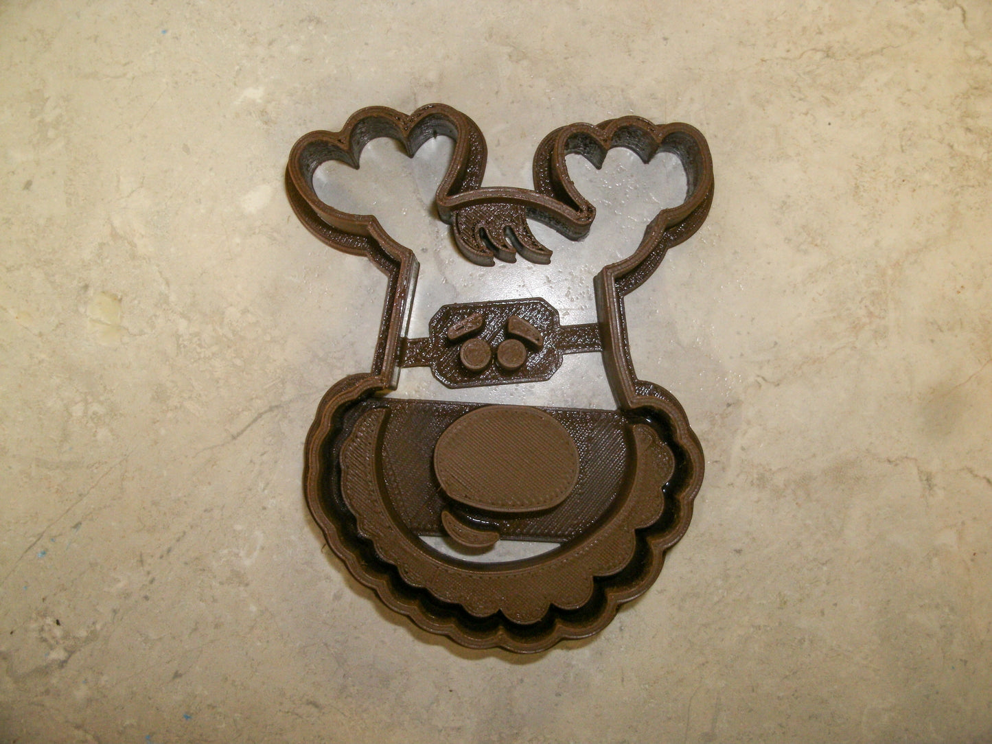 6x Reindeer Head Christmas Fondant Cutter Cupcake Topper Size 1.75" USA FD121