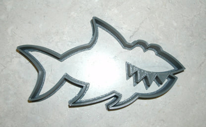 6x Shark Ocean Predator Fondant Cutter Cupcake Topper Size 1.75 Inch USA FD595