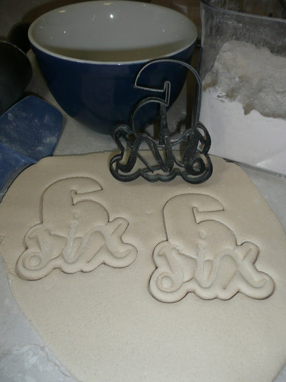 Number Six 6 With Word Birthday Anniversary Cookie Cutter USA PR2407