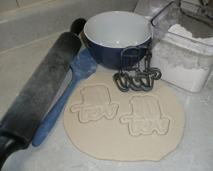 Number Ten 10 With Word Birthday Anniversary Cookie Cutter USA PR2411