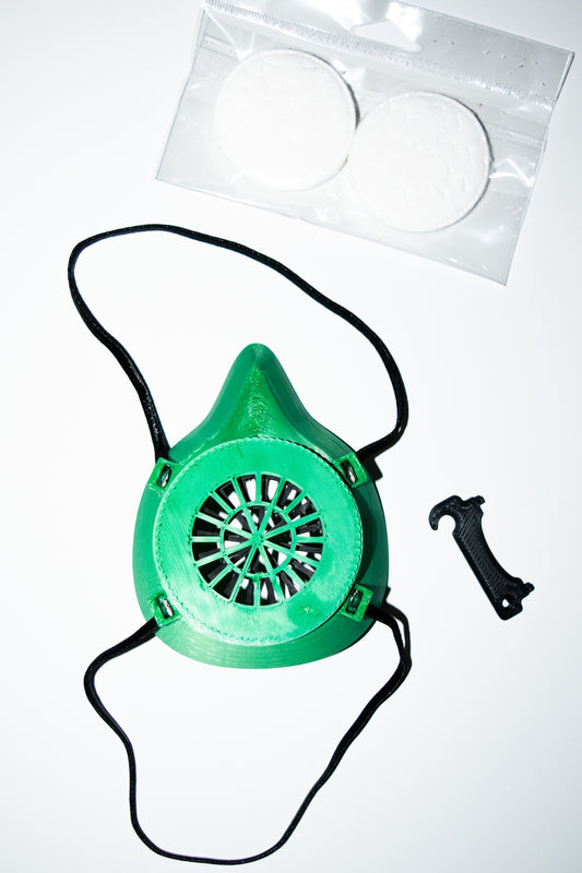 Reusable Comfortable Face Mask & Filter ( GREEN ) Made in USA PR3528