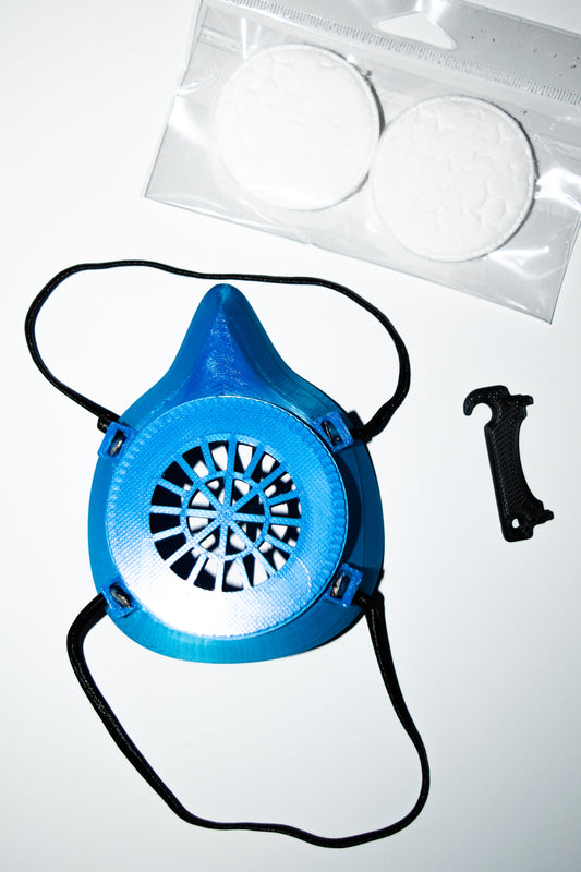 Reusable Comfortable Face Mask & Filter ( BLUE ) Made in USA PR3527